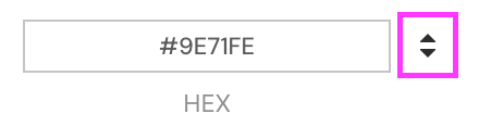 Double caret toggle button for switching color format types