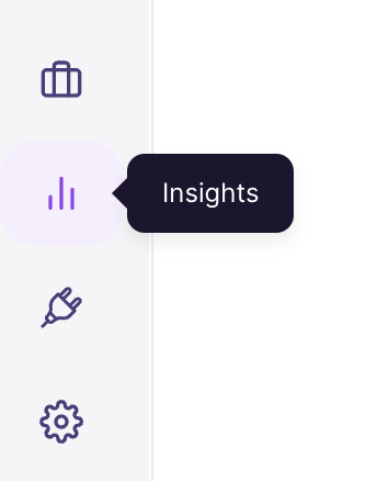 Sidebar in Walnut with the Insights tab selected and highlighted.