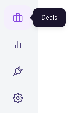 Briefcase icon highlighted in Walnut navigation menu