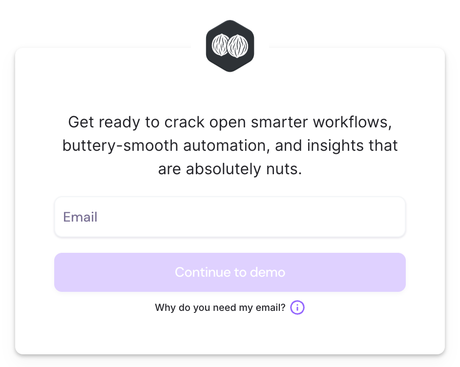 Example of an Email Gate screen in Walnut prompting viewers to enter their email
