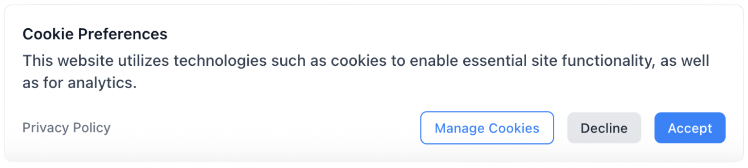Cookie consent prompt shown to viewers