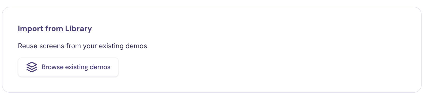 Browse existing demos option in the new template screen