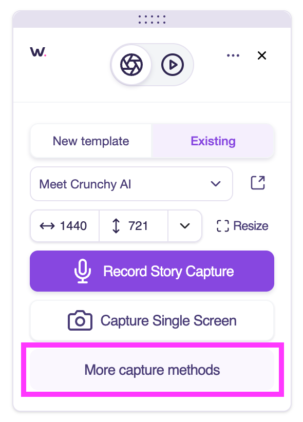 More capture methods in the Walnut extension.