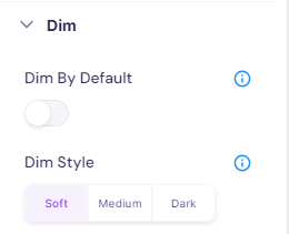 Dim settings in Walnut guides