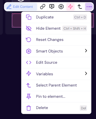 Screenshot showing the Remove Dynamic Date option from the three-dot menu in Walnut.