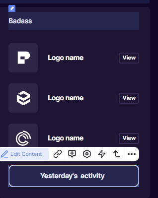 Screenshot showing a text area where a dynamic date will be inserted in Walnut.