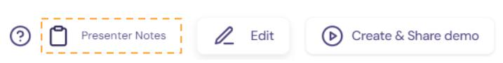 Presenter Notes option in the template header