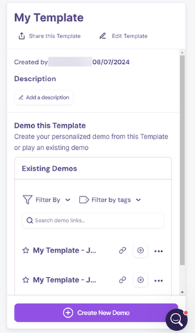 Create new demo button in demo creation flow