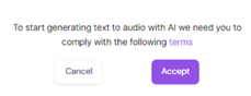 AI terms prompt for Text to Speech in Walnut