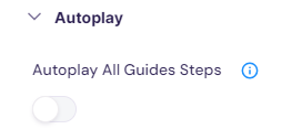 Autoplay settings in Walnut guides
