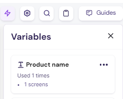 Screenshot showing the Variables pane in Walnut.