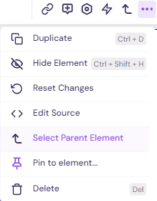 Extended guide toolbar menu in Walnut