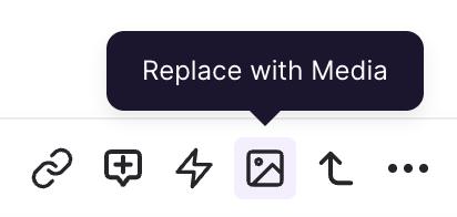 Replace With Media option in the Walnut Editor toolbar