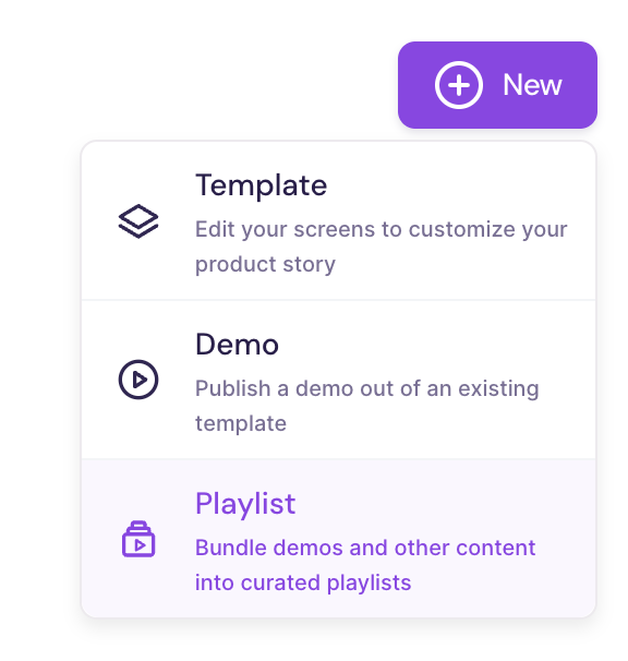 Step 1: Click New and select Playlist from the Walnut Library menu