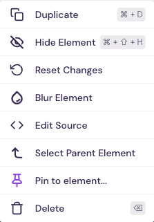 Screenshot showing the right-click menu in the Walnut editor.