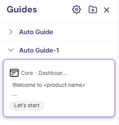 Screenshot showing the Guides pane in Walnut.